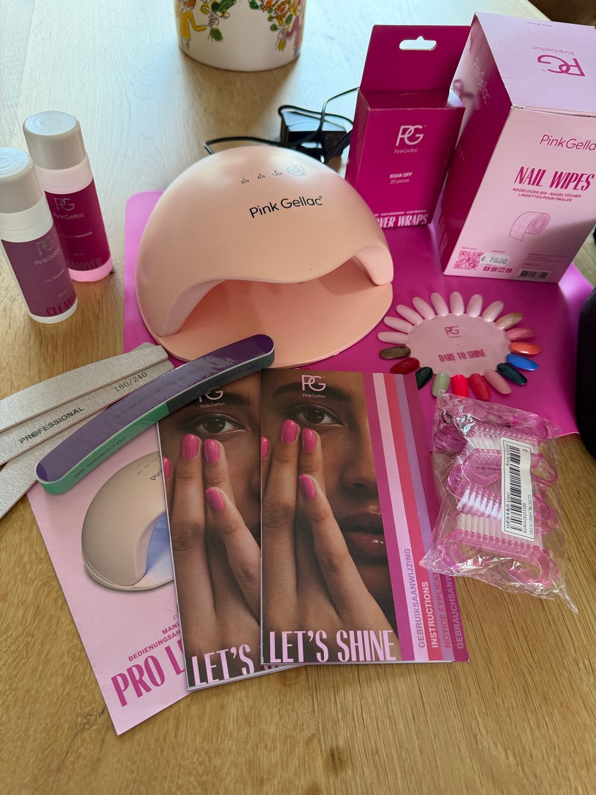Complete Pink Gellac Gel Nagellak Set met Lamp en Koffer, Ophalen of Verzenden, Zo goed als nieuw, Overige typen