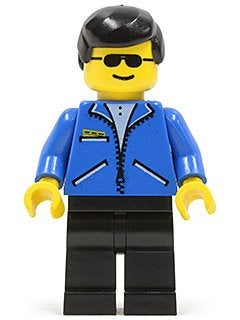 LEGO City jbl004 Jacket Blue - Black Legs, Black Male Hair,, Lego, Ophalen of Verzenden, Minifiguur, City