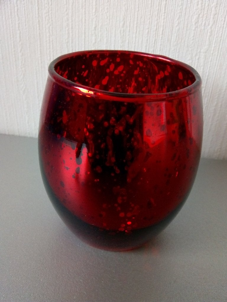 Klein rood windlicht / waxinelichtjeshouder, Overige materialen, Gebruikt, Ophalen of Verzenden, Minder dan 25 cm