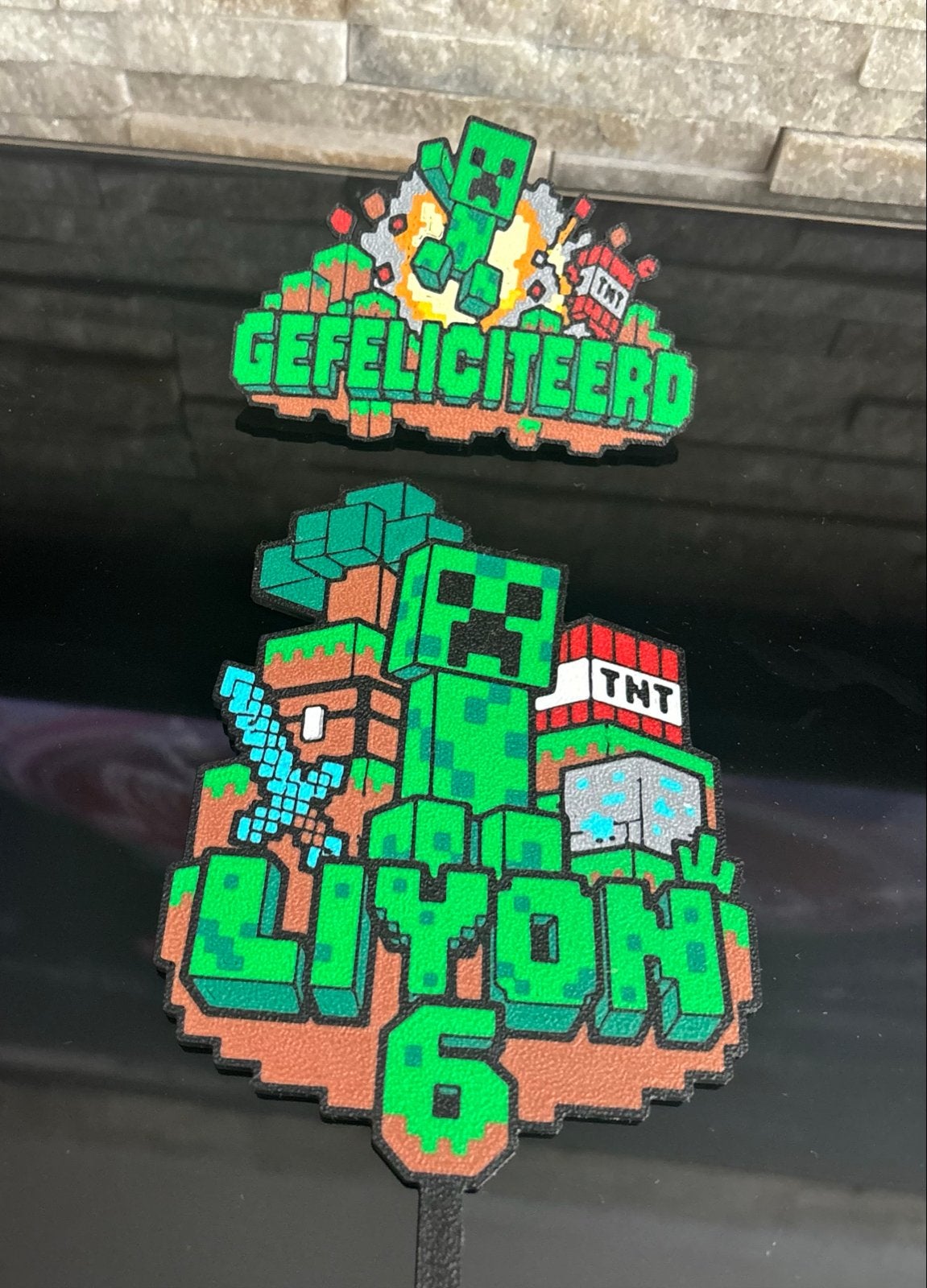 Cake topper Roblox Minecraft Pokemon Taarttopper 3D, Film en tv, Handgemaakt, Overige typen, Nieuw
