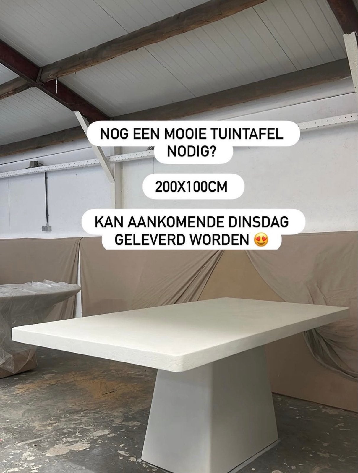 Beton Cire Buiten Tuin Tafel 200x100cm, Tuin en Terras, Ophalen of Verzenden, Nieuw, Rechthoekig, Overige materialen