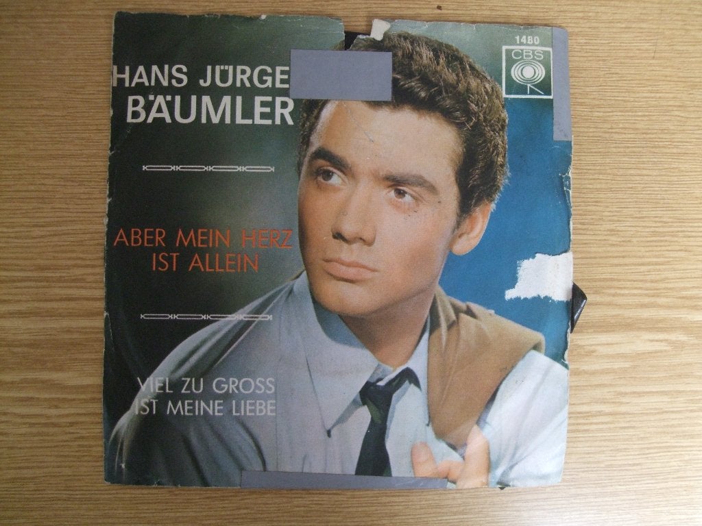 HANS JURGEN BAUMLER     ABER MEIN HERZ IST ALLEIN / VIEL ZU, 7 inch, Ophalen of Verzenden, Zo goed als nieuw, Pop
