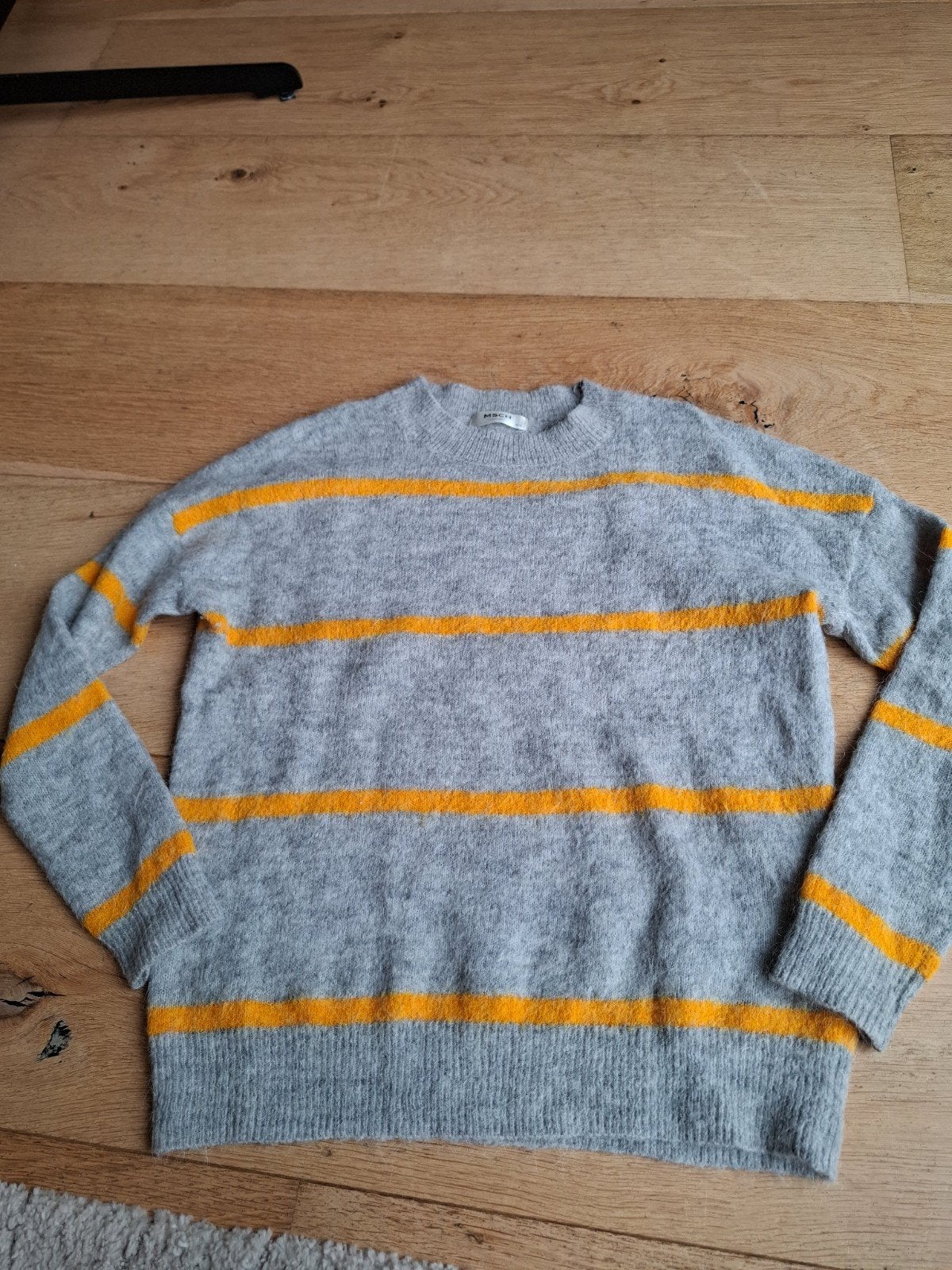 MSCH Copenhagen Alpaca Stripe Pullover - Grijs/Oranje, Ophalen of Verzenden, Zo goed als nieuw, Maat 36 (S), Grijs