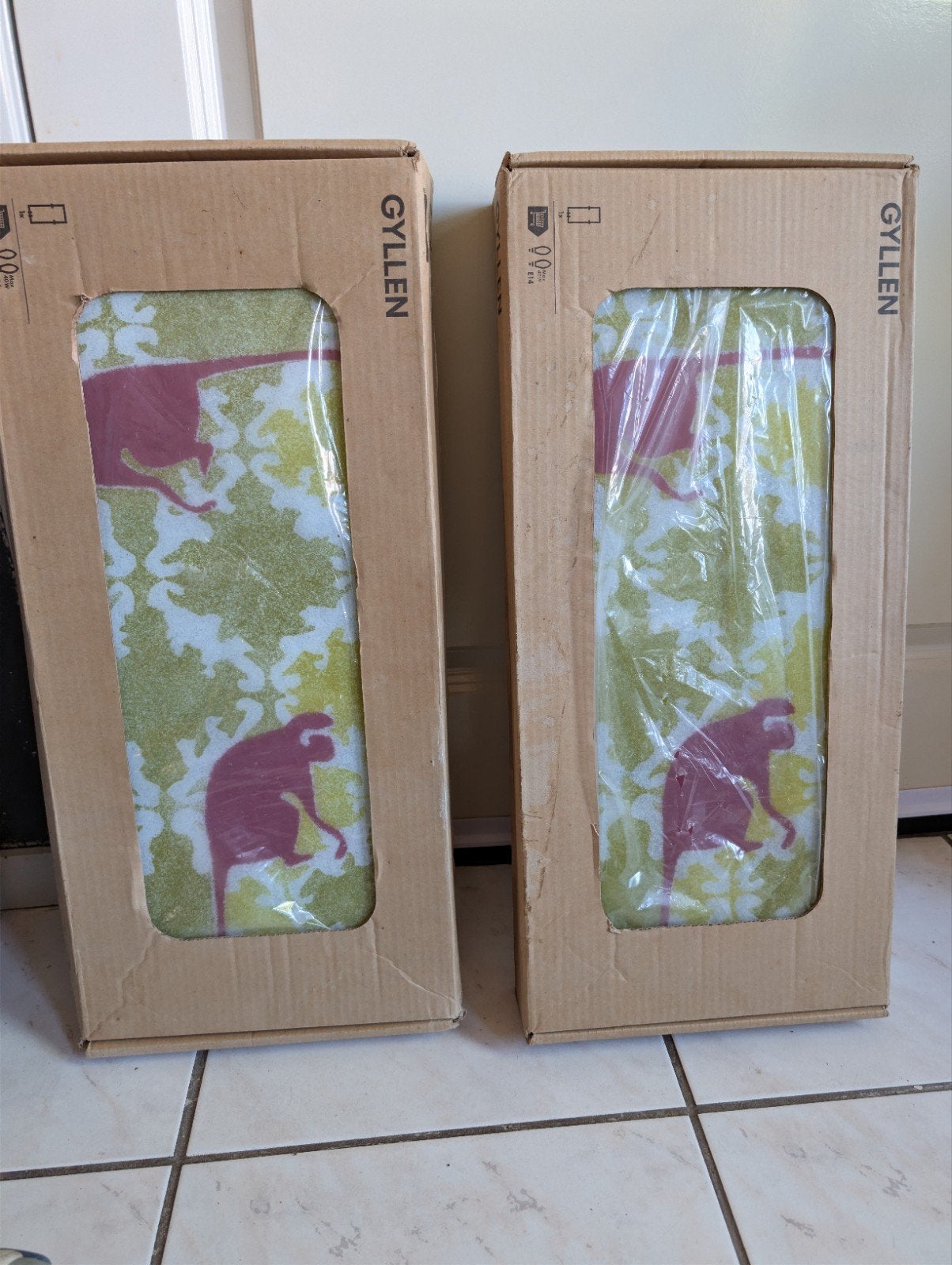 IKEA Gyllen wandpaneel met apenprint (2 stuks), Ophalen of Verzenden