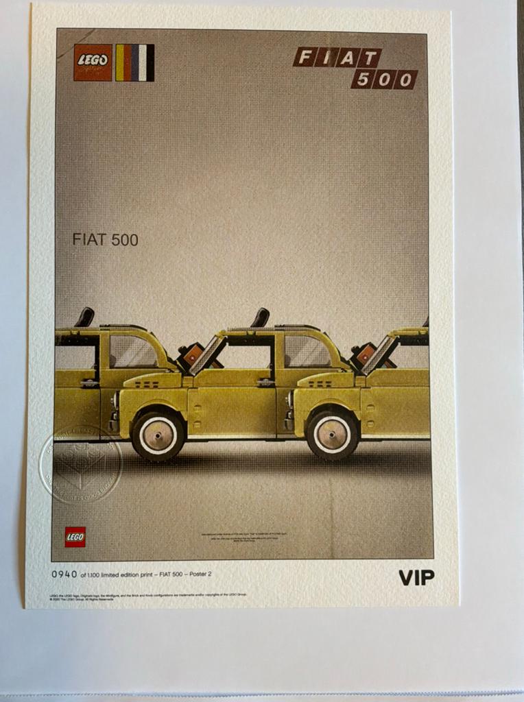 LEGO Fiat 500 VIP Poster 5006304 - Limited Edition Print, Overige thema's, Lego, Accessoire, Nieuw
