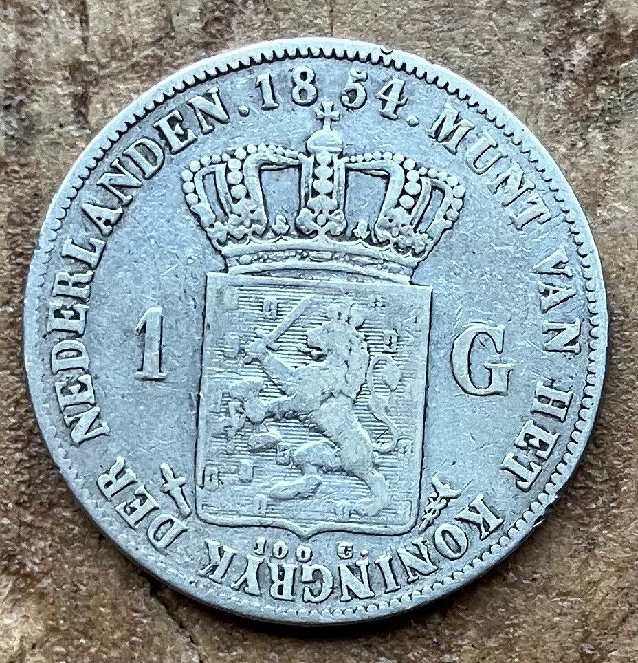 1 gulden 1854 Willem III, Ophalen, 1 gulden, Koning Willem III, Zilver