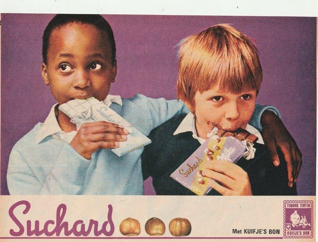 retro reclame 1976 Suchard chocolade jongetje met Milka, Verzenden, Overige typen