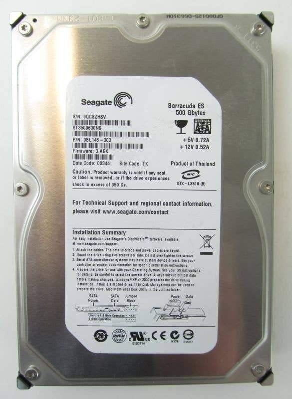Seagate Barracuda ES ST3500630NS 500GB HDD 3.5" SATA, Intern, Gebruikt, Ophalen of Verzenden, Seagate