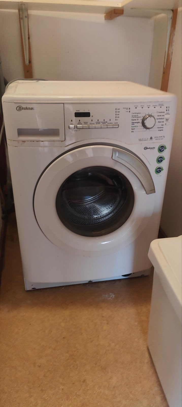Bauknecht voorlader wasmachine, Ophalen, Gebruikt, 1200 tot 1600 toeren, 85 tot 90 cm