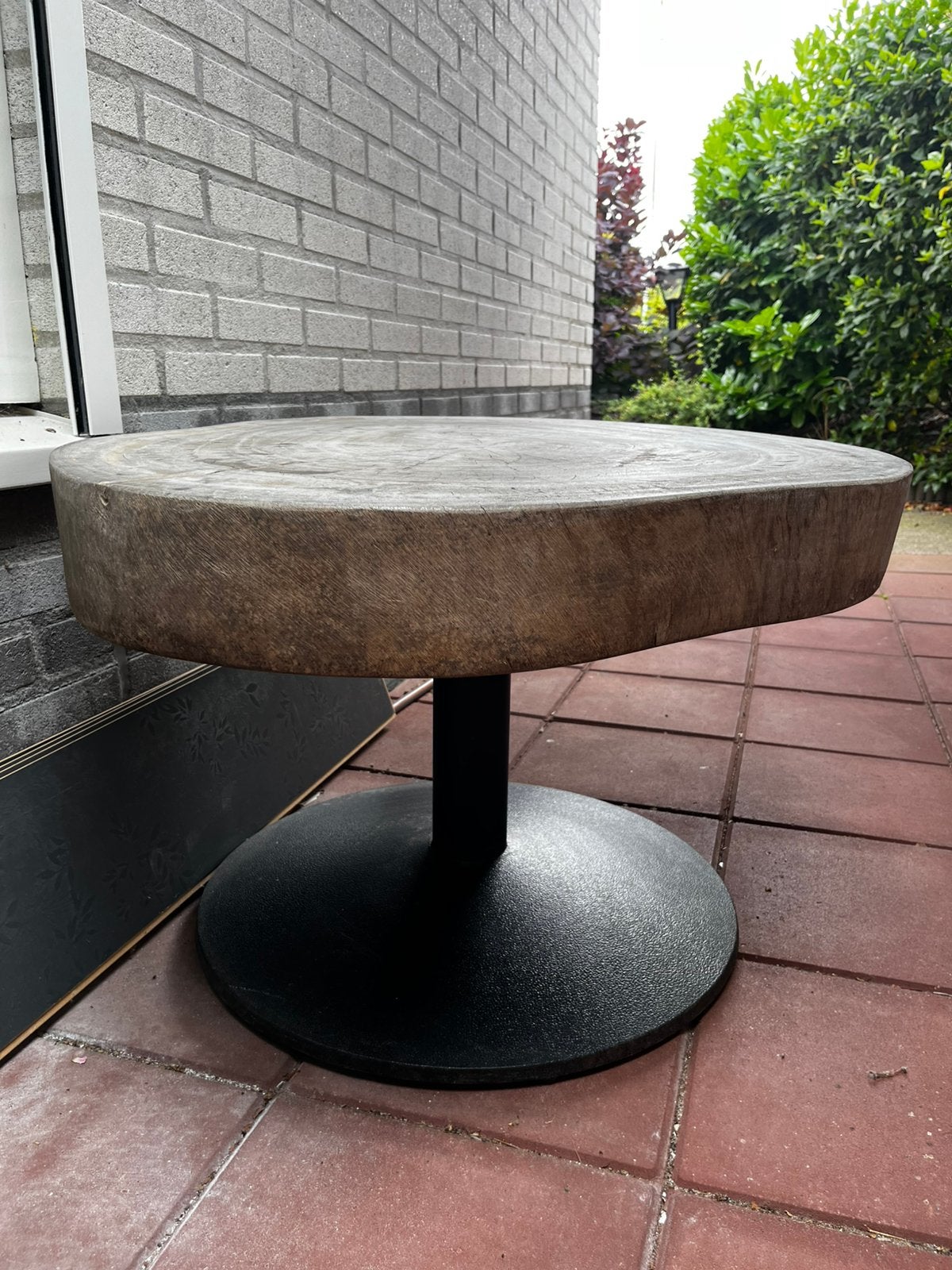 Massieve boomstam tafel salontafel zwaar bijna 11 cm dik, Ophalen, Zo goed als nieuw, Rechthoekig, 50 tot 100 cm