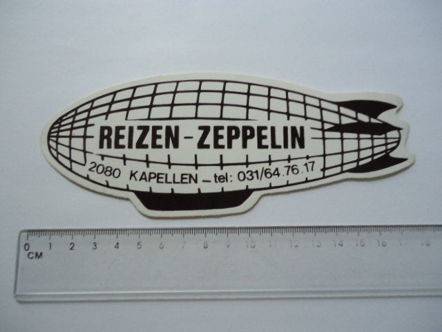 sticker oud Reizen ZEPPELIN Kapellen Belgie retro vintage, Verzenden, Zo goed als nieuw, Bedrijf of Vereniging