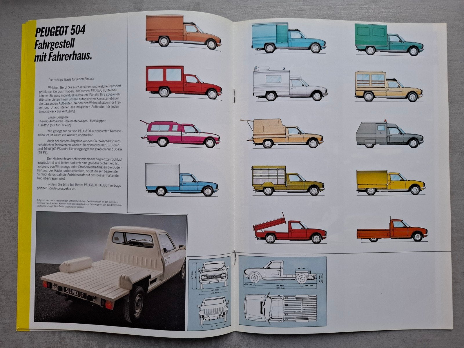 Peugeot 504 Pick-up brochure 1985, Ophalen of Verzenden