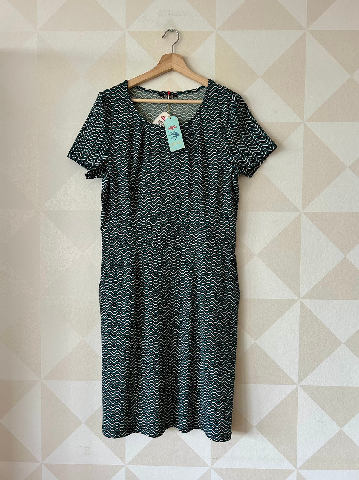 King Louie Mona Dress jurk blauw XL/42 NIEUW, Kleding | Dames, Jurken, Blauw, Maat 46/48 (XL) of groter, Nieuw, Ophalen of Verzenden