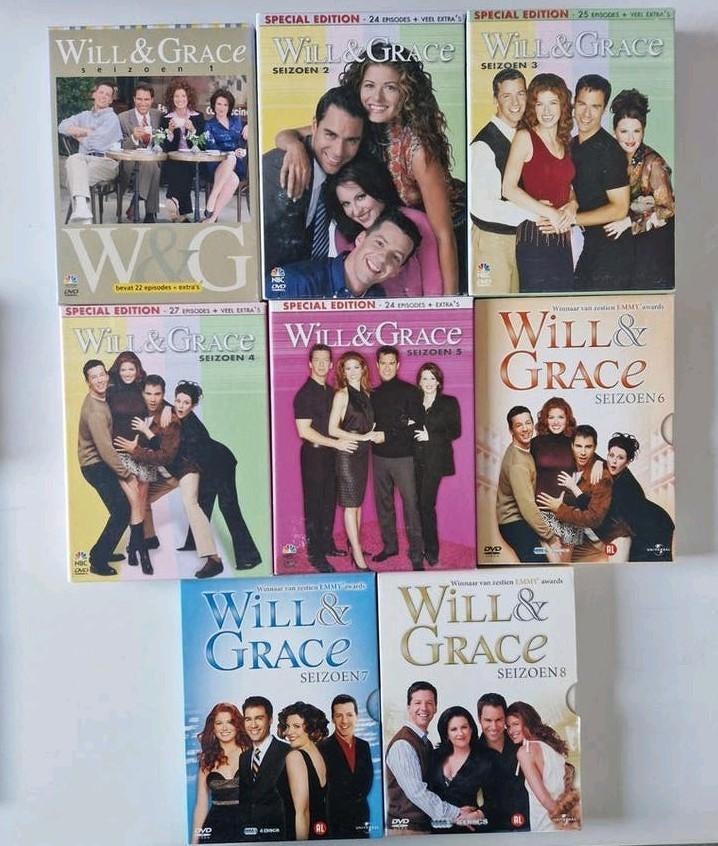 Will & Grace DVD Boxset Seizoen 1-8, Alle leeftijden, Ophalen of Verzenden, Gebruikt, Komedie