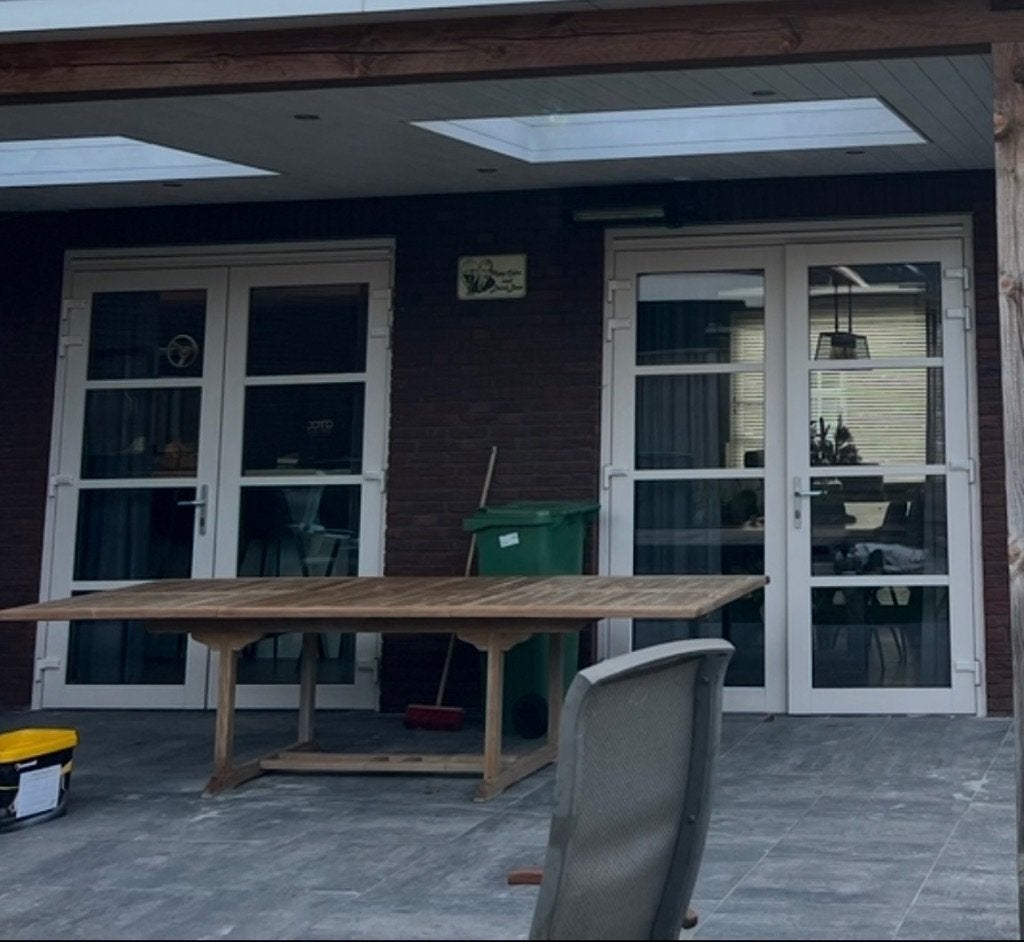 Uitschuifbare teakhout tuintafel merk Gulliver, Tuin en Terras, Tuintafels, Ophalen, Gebruikt, Rechthoekig, Teakhout