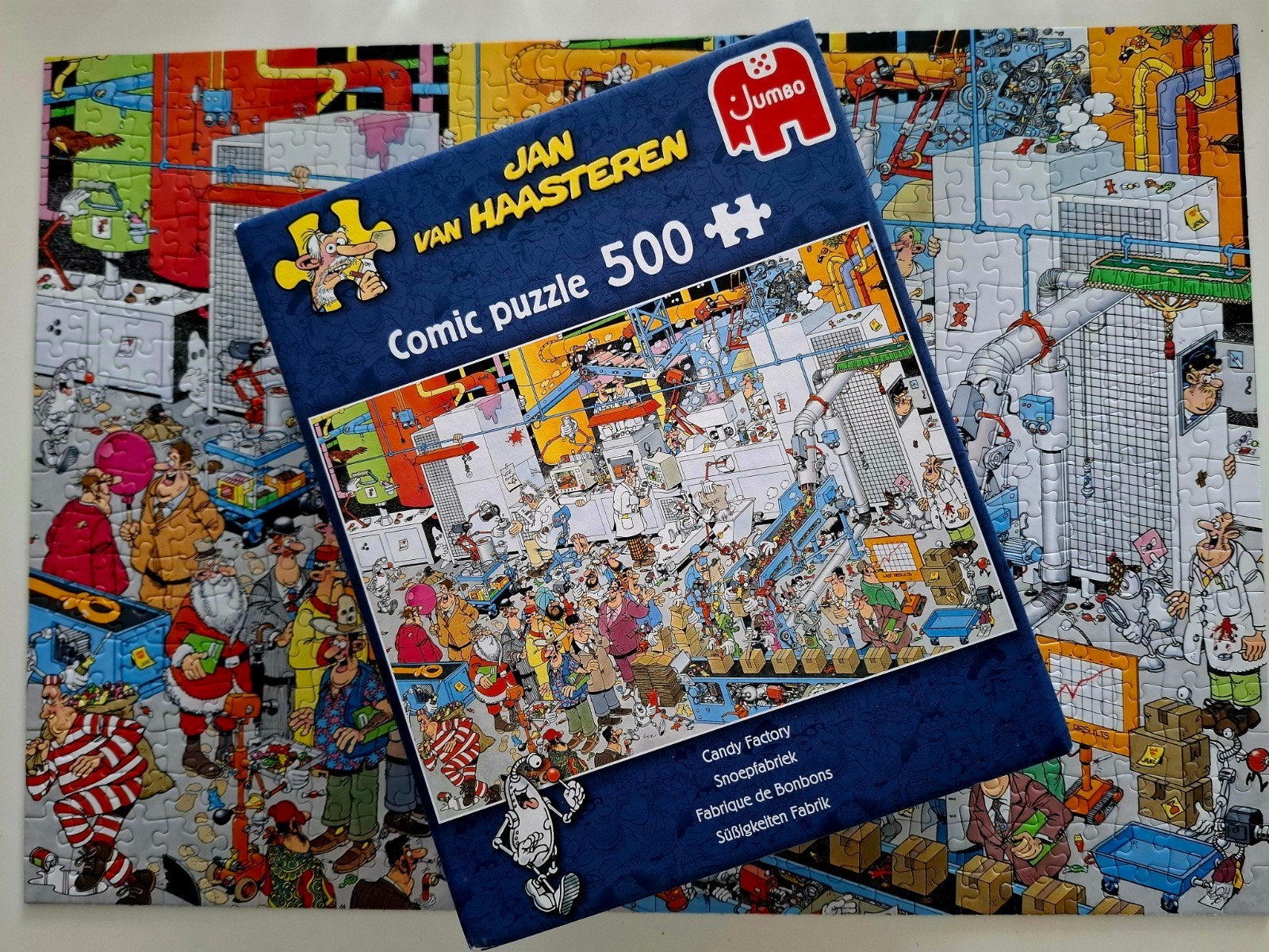 Puzzel Nieuw Jan van Haasteren - Snoepfabriek - 500 stukjes, Ophalen of Verzenden, 500 t/m 1500 stukjes, Zo goed als nieuw, Legpuzzel