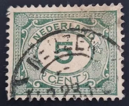 Nederland 1921 - nvph 107 - Cijfer - ab1, Postzegels en Munten, Postzegels | Nederland, Verzenden, T/m 1940, Gestempeld