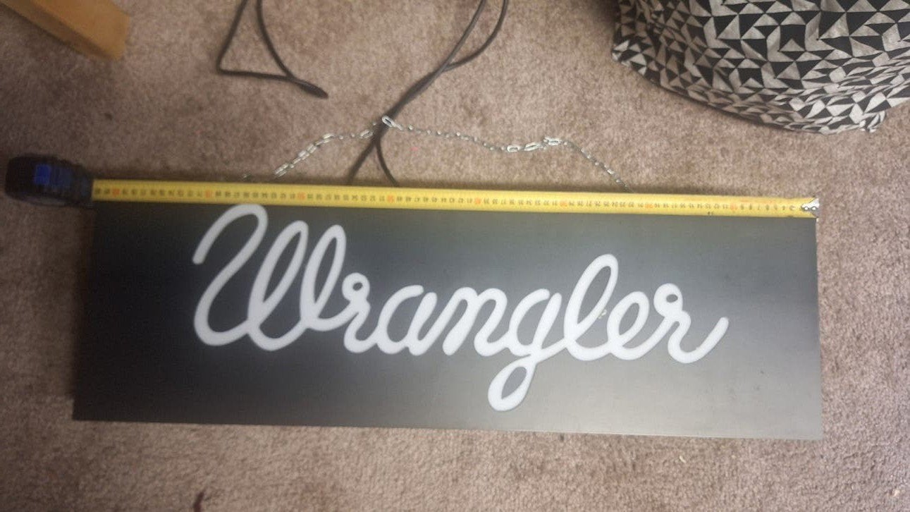 Wrangler Lichtbak Reclamebord - Uniek Decoratiestuk, Verzamelen, Ophalen of Verzenden