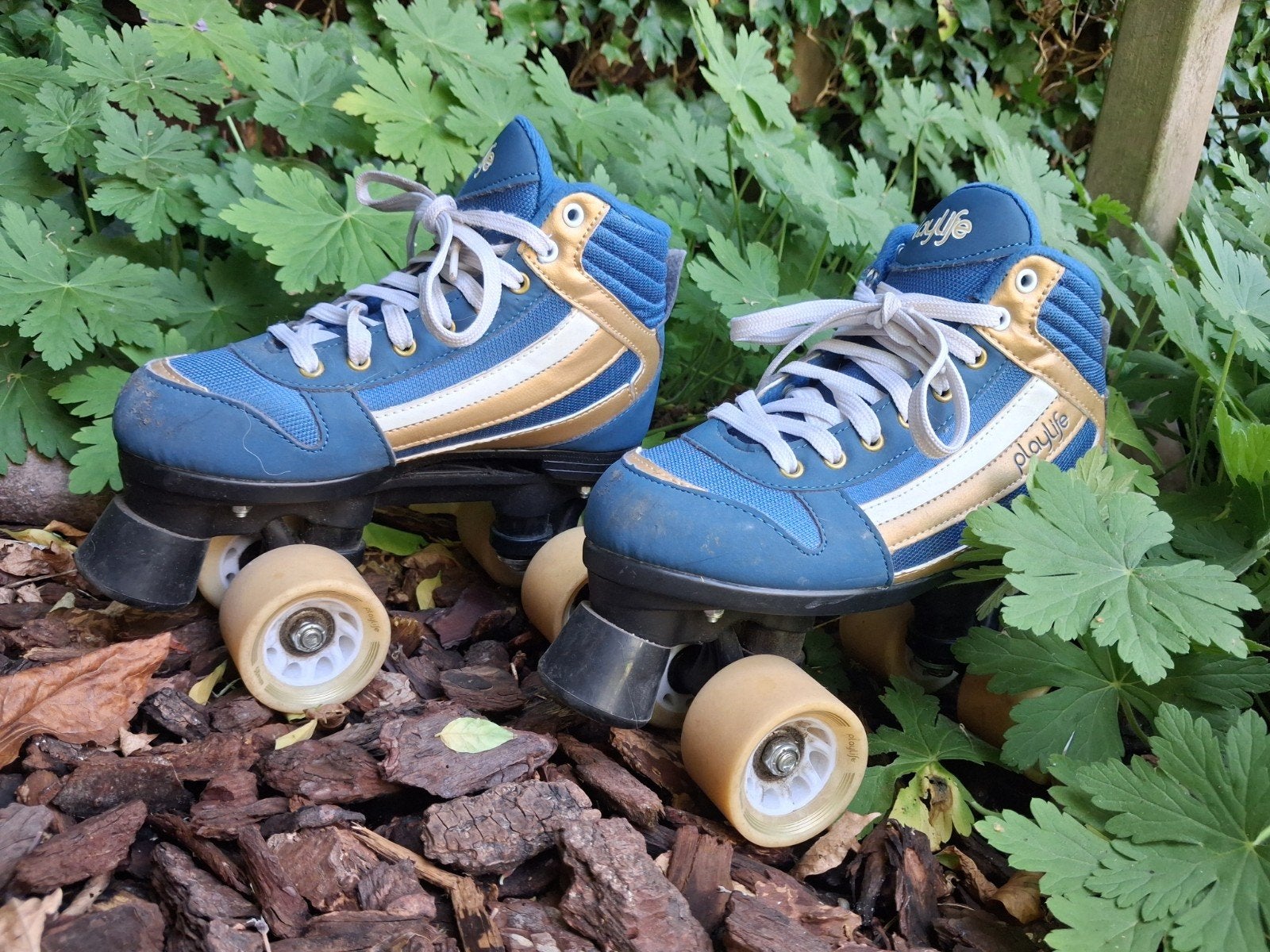 Playlife rolschaatsen - Maat 36 - Blauw/Goud, Ophalen, Gebruikt, Kinderen