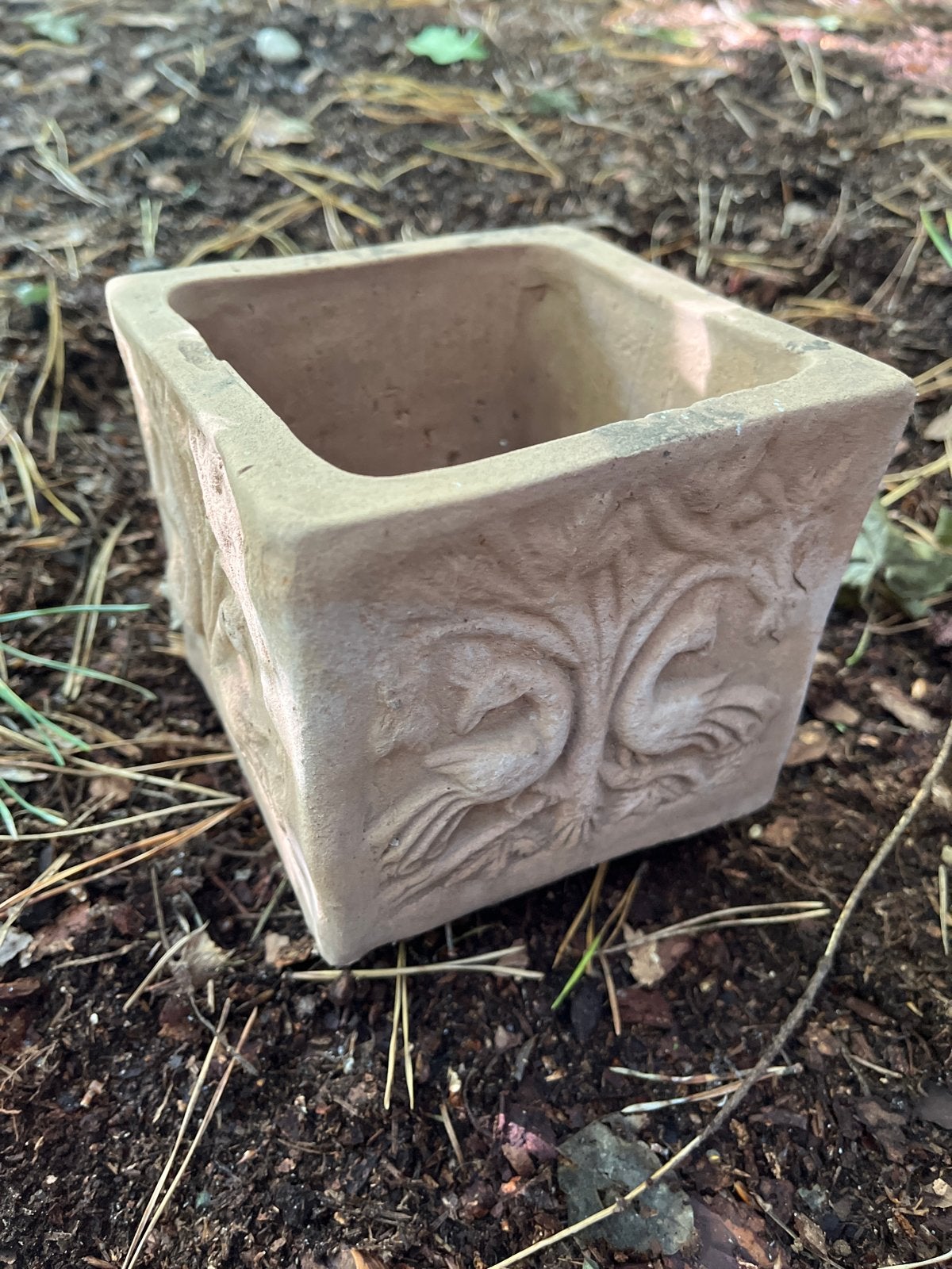 Decoratieve terracotta bloempotten 10x10 cm 6 stukd, Tuin en Terras, Bloempotten, Gebruikt, Vierkant, Binnen, Ophalen of Verzenden