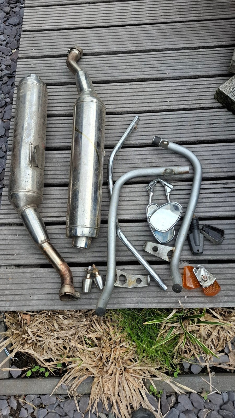 Onderdelen Yamaha Bulldog: Uitlaat, valbeugels, spiegels, Ophalen, Gebruikt
