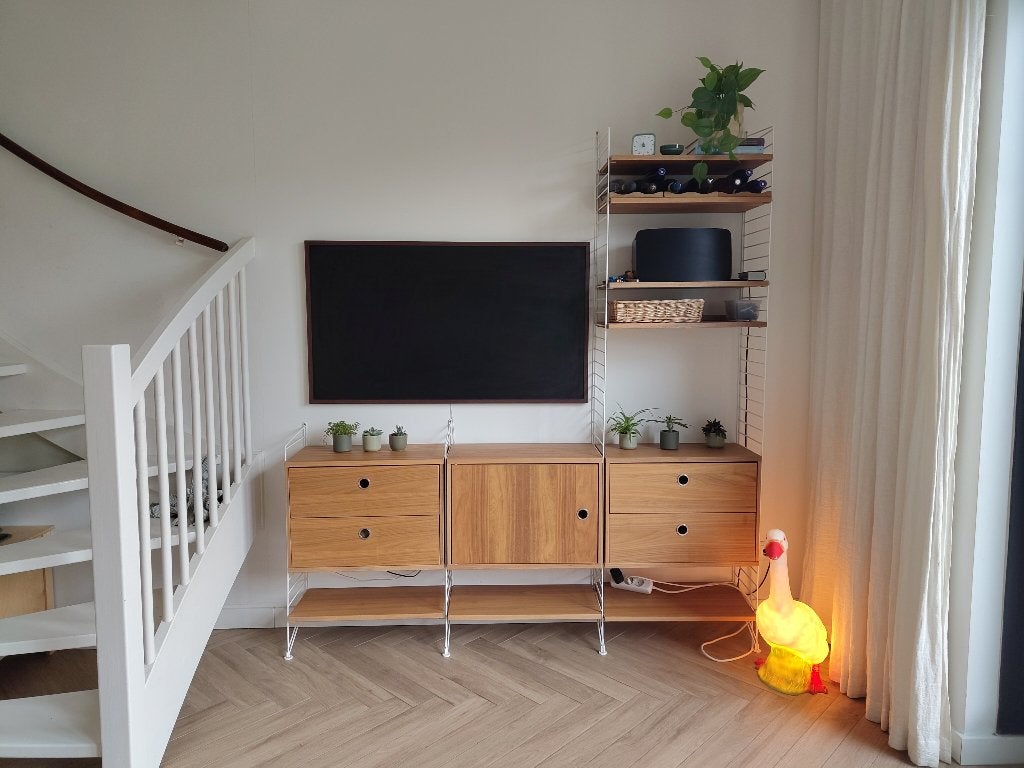 String systeem met tv opstelling, Ophalen, Overige materialen, Met deur(en), 200 cm of meer