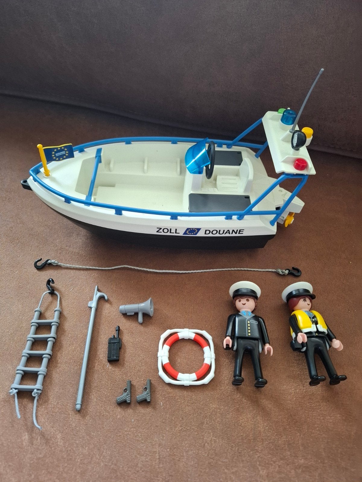Playmobil Douaneboot met 2 Figuren en Accessoires, Ophalen of Verzenden, Zo goed als nieuw, Complete set, Boot/Schip