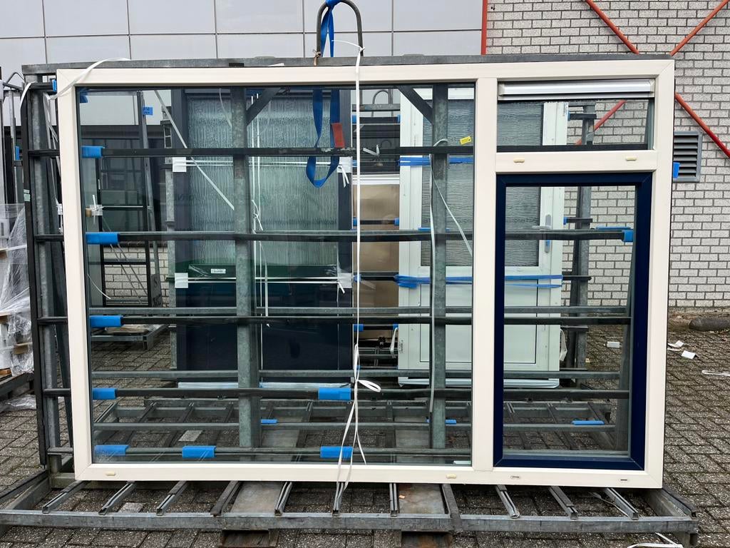 Kunststof kozijn met draai-kiepraam, 272,5x190 c thermo glas, Ophalen, Kunststof, Gebruikt, 150 tot 225 cm