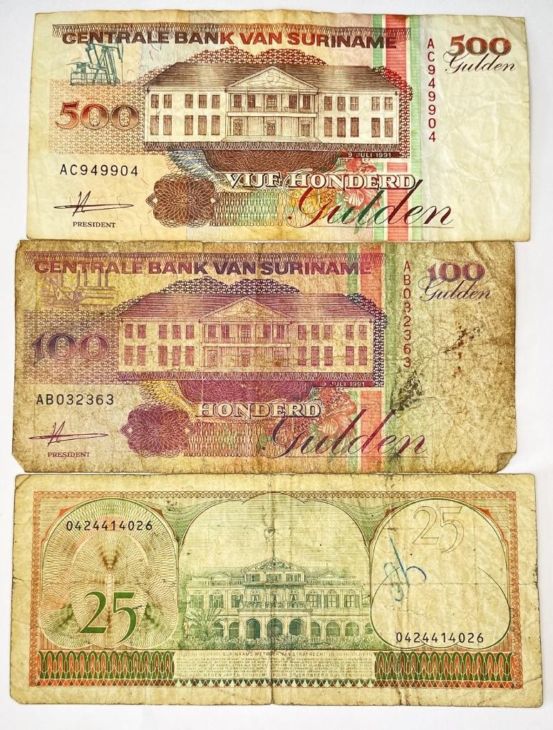 Surinaamse bankbiljetten 500, 100, 25, 2,5 en 1 gulden, Ophalen of Verzenden, Zuid-Amerika, Los biljet