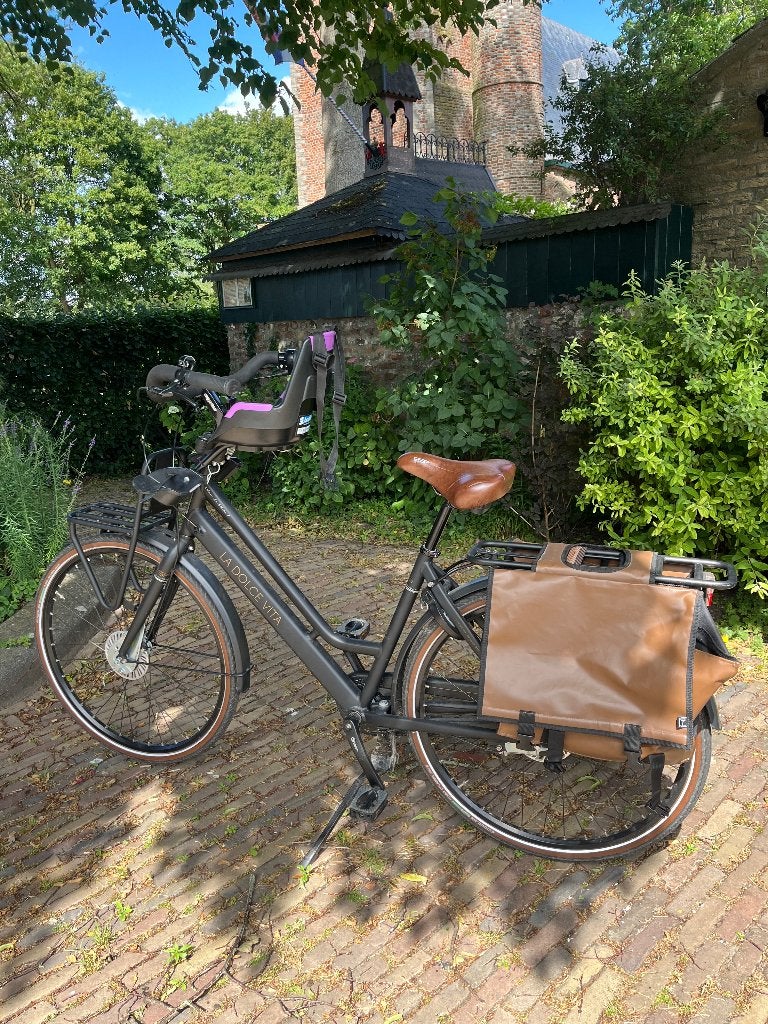 La Dolce Vita Moederfiets 28 inch 51 cm Onyx Black Matt, 2 zitjes, Zo goed als nieuw, Mandje, 50 tot 53 cm