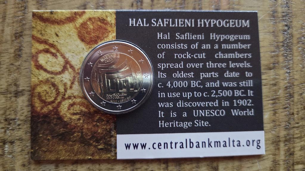 Malta 2022: Ħal Saflieni hypogeum, Ophalen of Verzenden, Malta, 2 euro, Losse munt