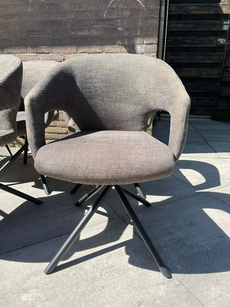 Set van 4 De Bommel eetkamerstoelen, grijs, Huis en Inrichting, Ophalen, Zo goed als nieuw, Vier, Stof