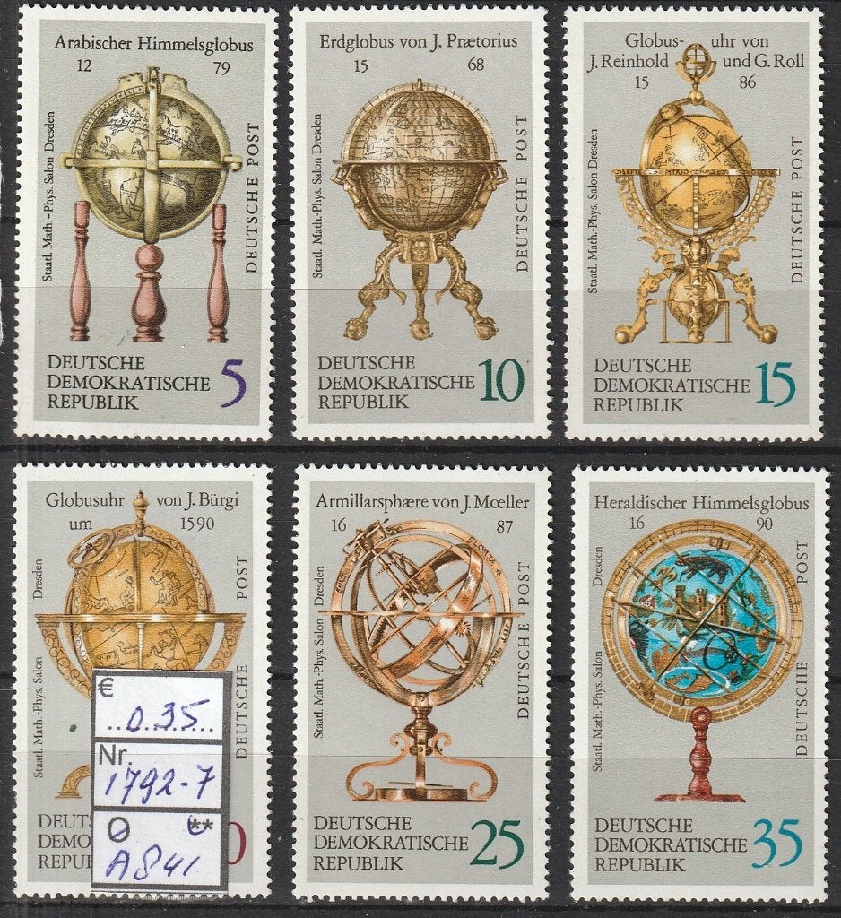 DDR Globes Michel 1792-7 Nr.A841p, Verzenden, DDR, Postfris