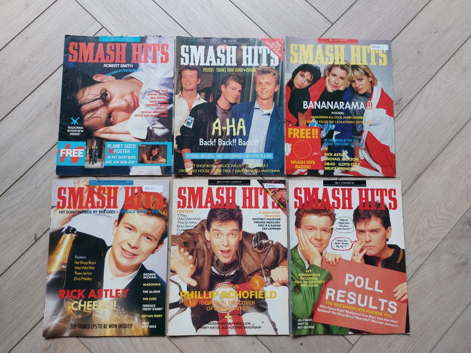 smash hits 6 magazines 1987 madonna pet shop boys, Ophalen of Verzenden, Gelezen, Muziek, Film of Tv