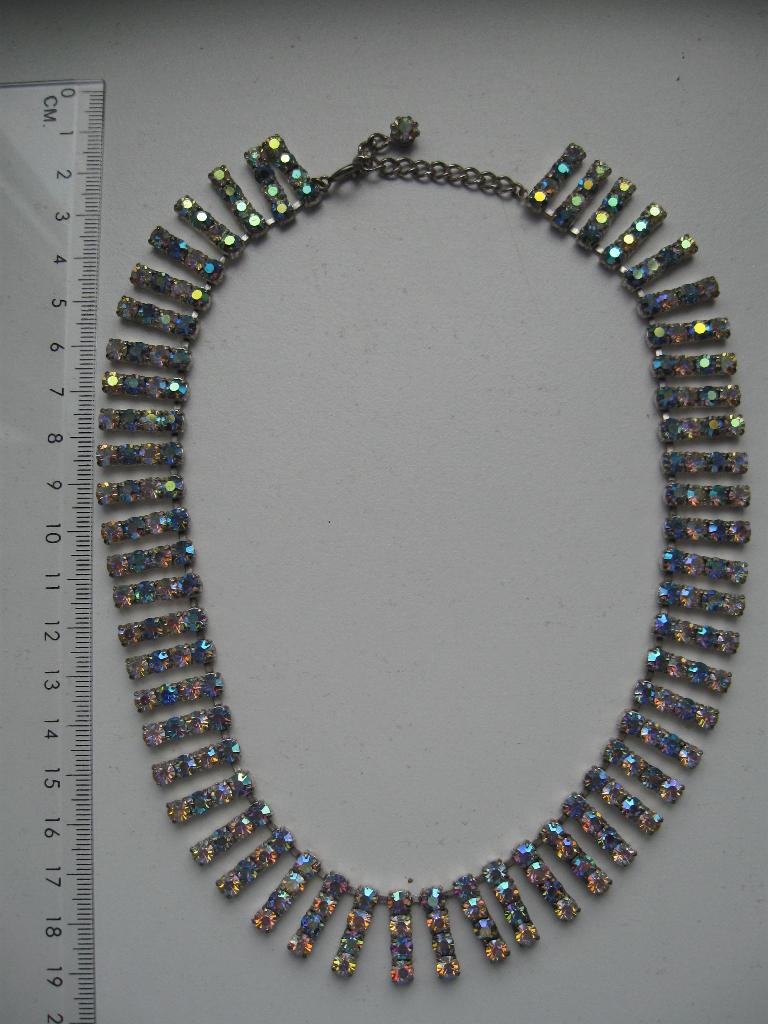 Vintage ketting met strass goede staat, Sieraden, Tassen en Uiterlijk, Antieke sieraden, Ophalen of Verzenden, Overige materialen