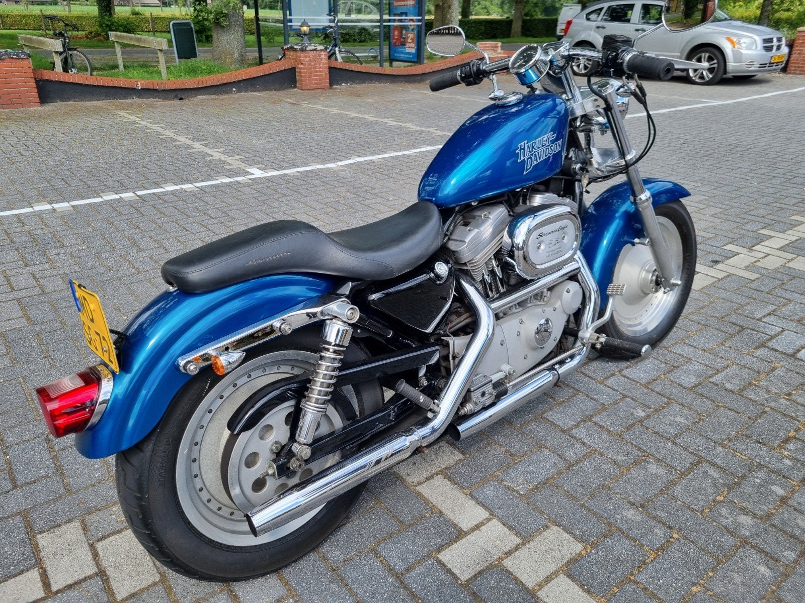 Harley Davidson Sportster 883 custom 2001 fatboy, 2 cilinders, Sportuitlaat, Occasion, 883 cc