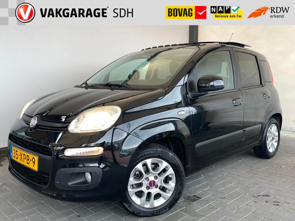 Fiat Panda 0.9 TwinAir Lounge|Panoramadak|Automaat|Trekhaak|, Auto's, Fiat, Euro 5, Zwart, Panda, Start-stop-systeem
