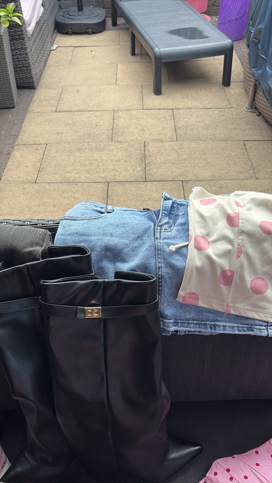 Set kleding, Ophalen of Verzenden, Zo goed als nieuw, Zwart, Hoge laarzen