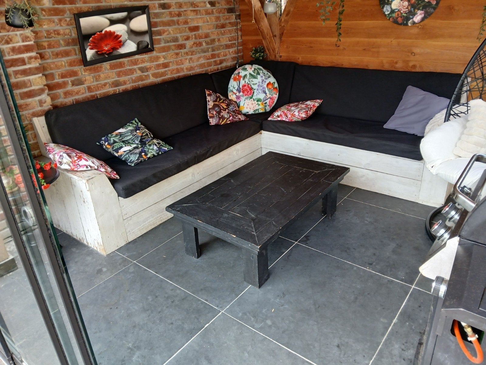 steigerhout lounge bank, Ophalen, Gebruikt, Steigerhout, Bank