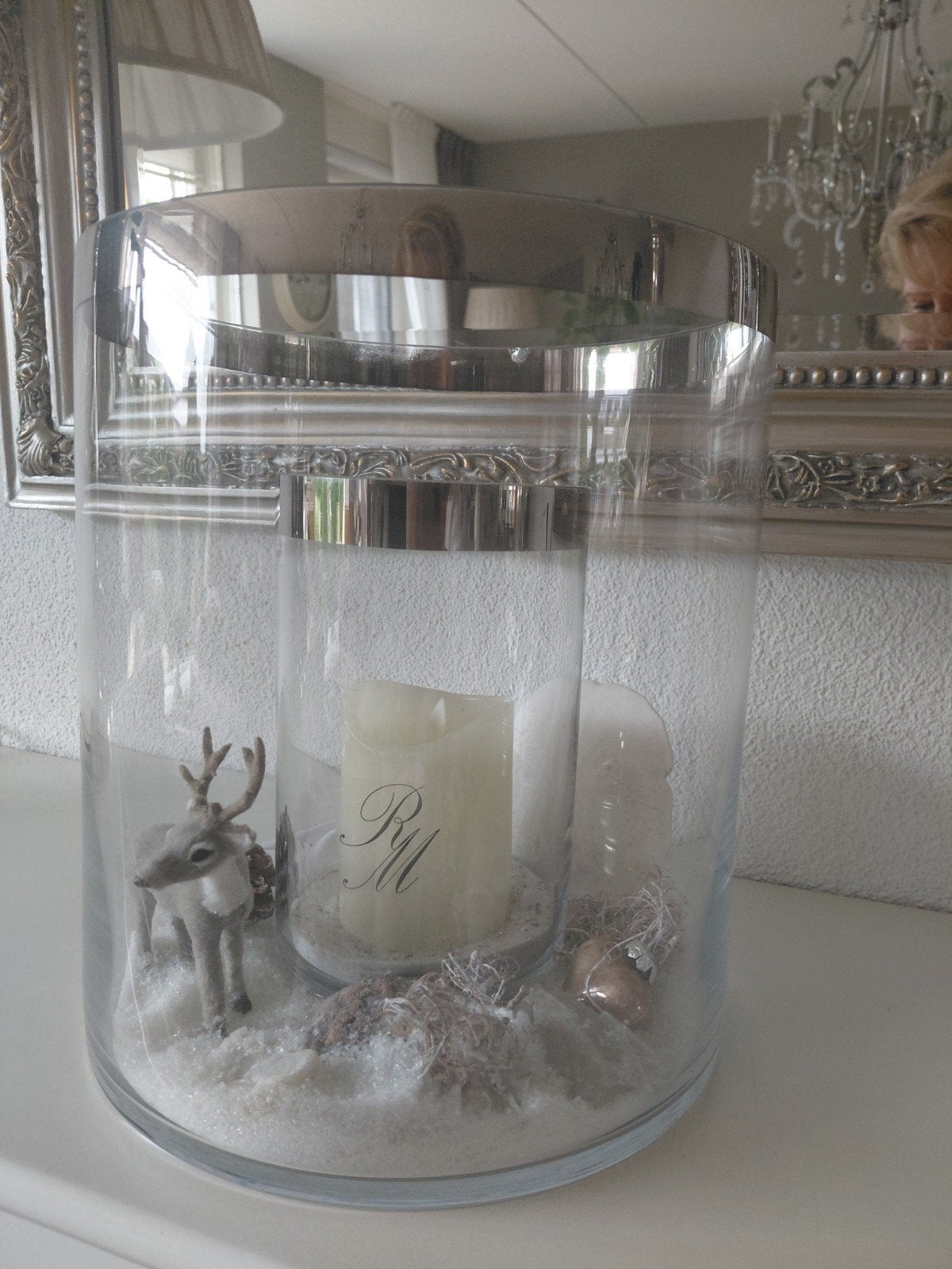 Riviera Maison Grote Dubbele Hurrican, Glas, Ophalen, Zo goed als nieuw