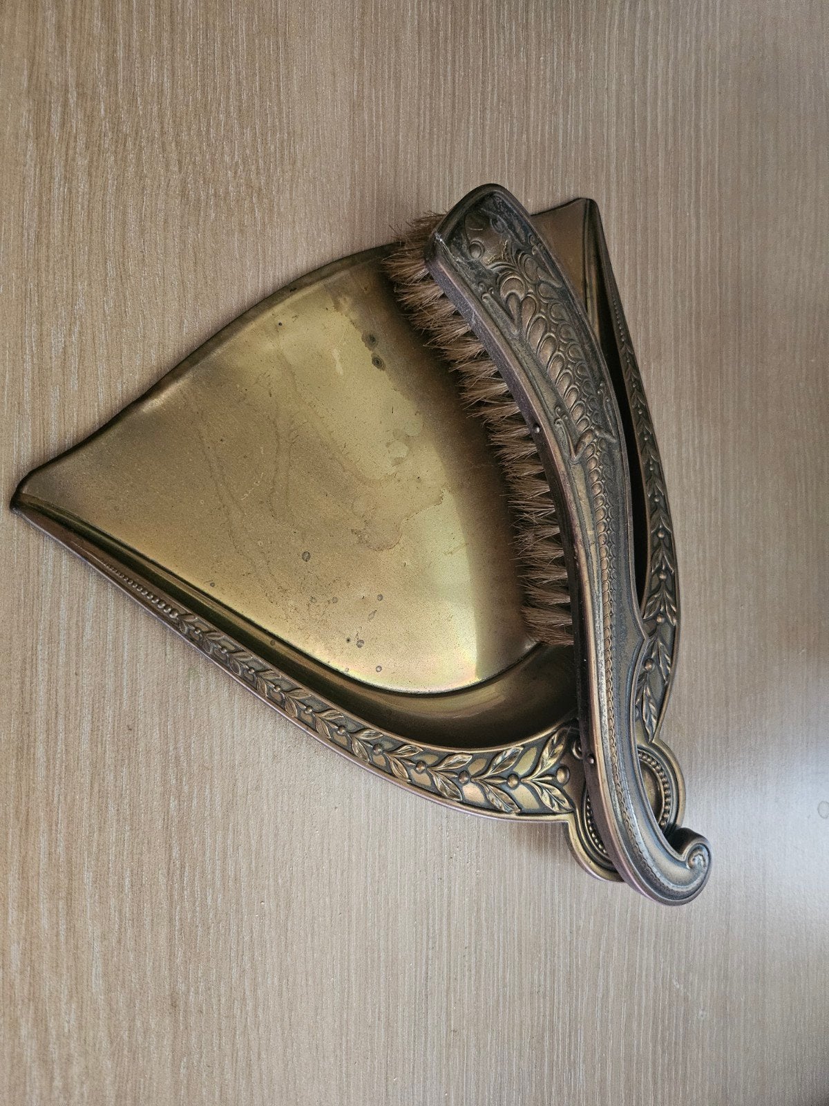 Vintage/Antieke Art Nouveau Stoffer en Blik Set Tafelschuier, Antiek en Kunst, Ophalen of Verzenden, Brons
