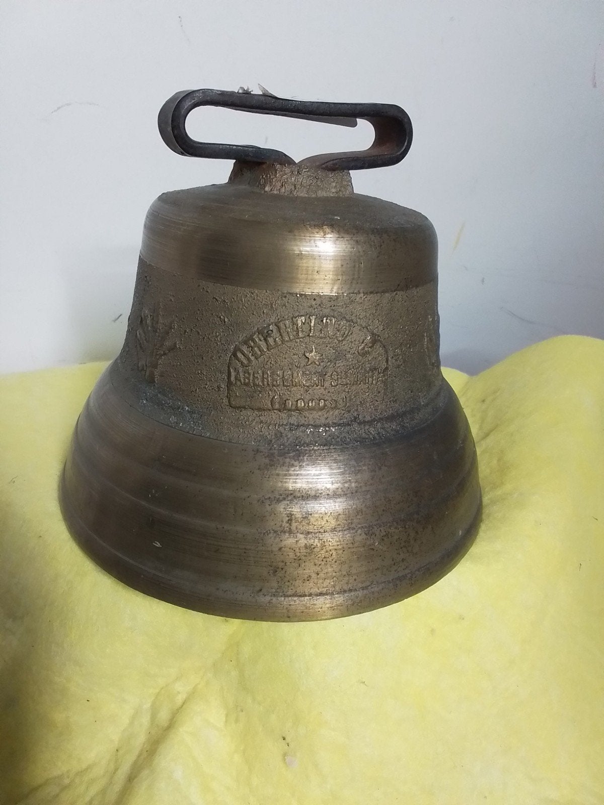 4530) grote zware messing koebel van gieterij Obertino, Antiek en Kunst, Ophalen of Verzenden
