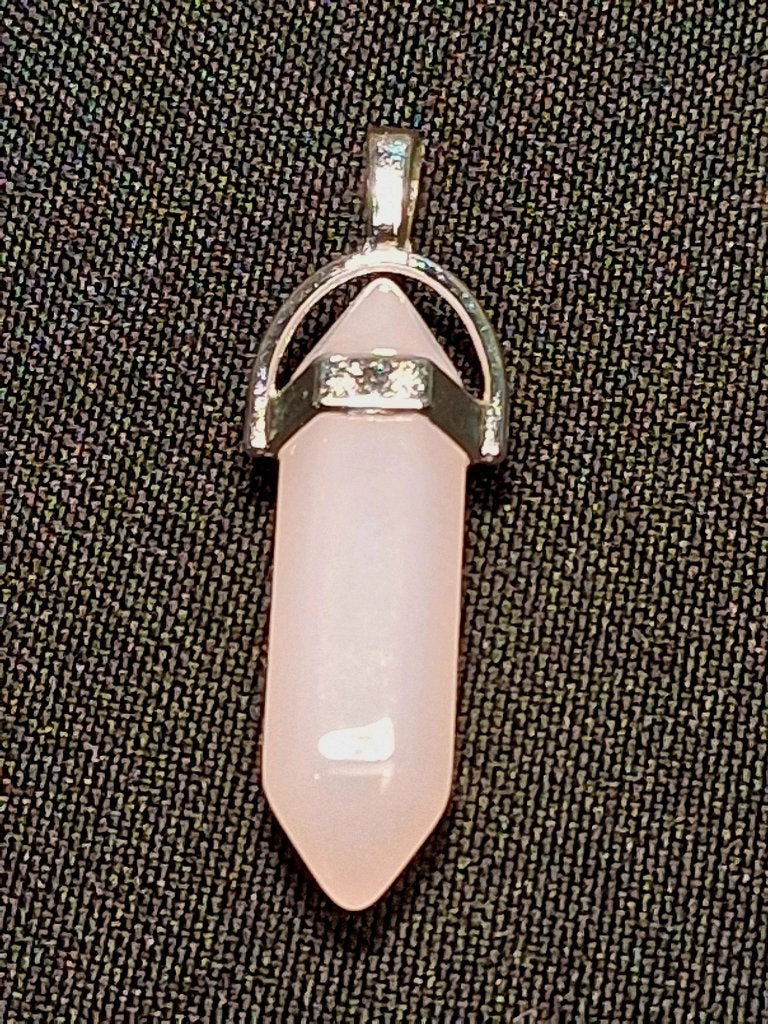 Dubbeleinder hanger rozenkwarts glas, Ophalen of Verzenden, Nieuw, Roze, Glas of Kristal
