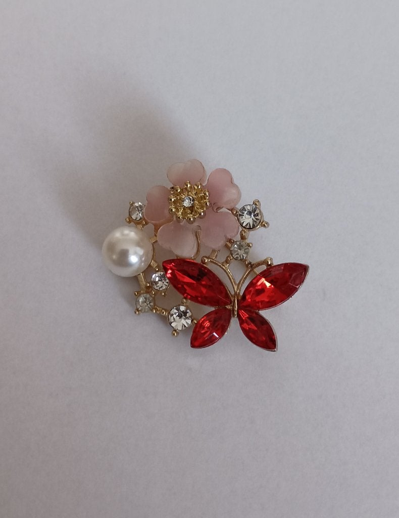 Bloem broche, Sieraden, Tassen en Uiterlijk, Broches, Nieuw, Overige materialen, Overige kleuren, Minder dan 4 cm, Met strass