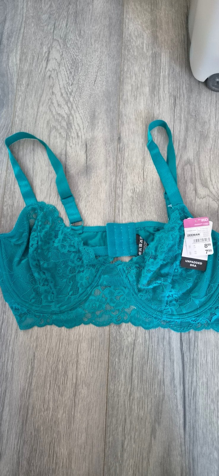 Nieuwe blauwgroene BH met kant - Maat 95D, Zeeman, Ophalen of Verzenden, Meerkleurig, BH