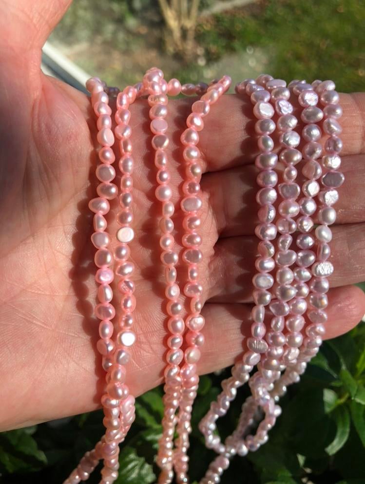 Parel Zoetwaterparels Barok Roze Lente Kleuren Vintage, Ophalen of Verzenden, Zo goed als nieuw, Roze, Overige materialen