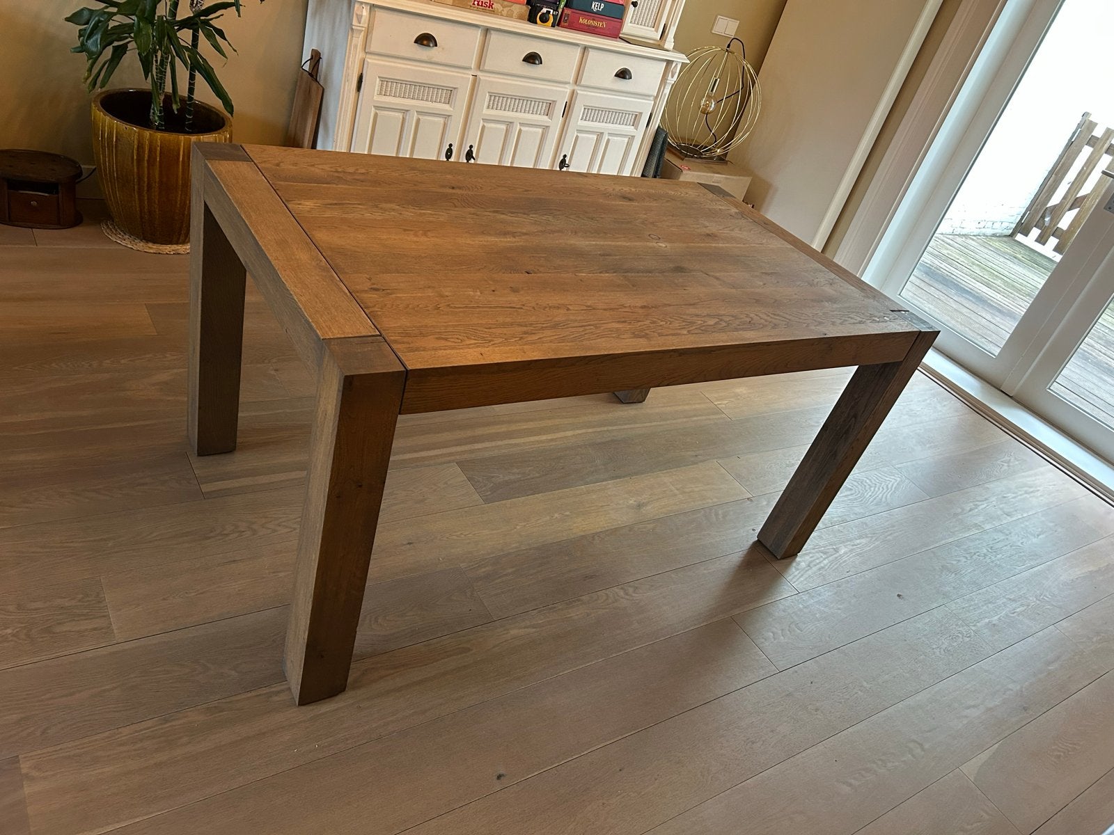 Eikenhouten eettafel Goossens Wonen 160x90, Ophalen, Gebruikt, Eikenhout, 50 tot 100 cm
