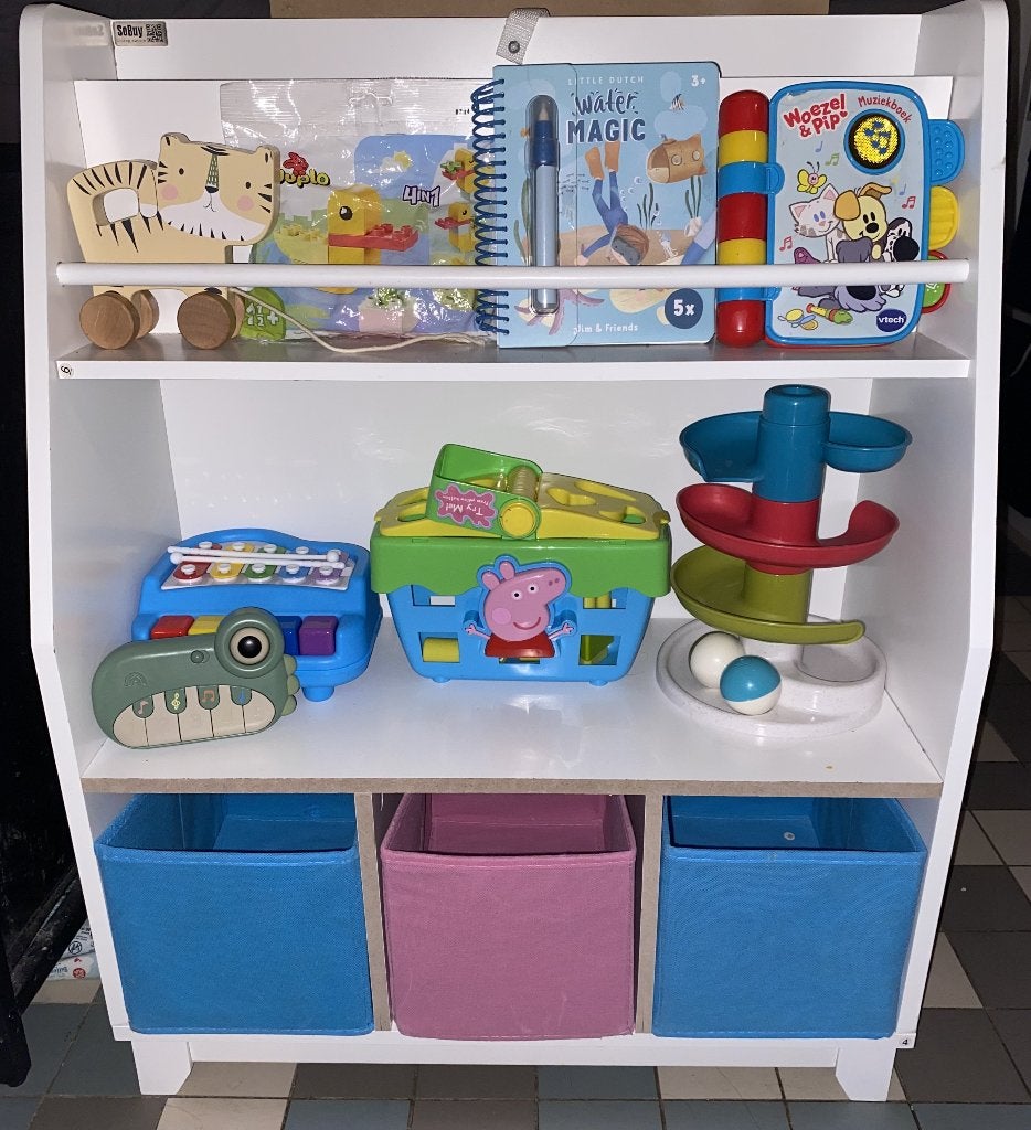 Kids Storage/Book Cabinet + Toy Bundle, Ophalen, 50 tot 70 cm, Nieuw, 105 cm of meer
