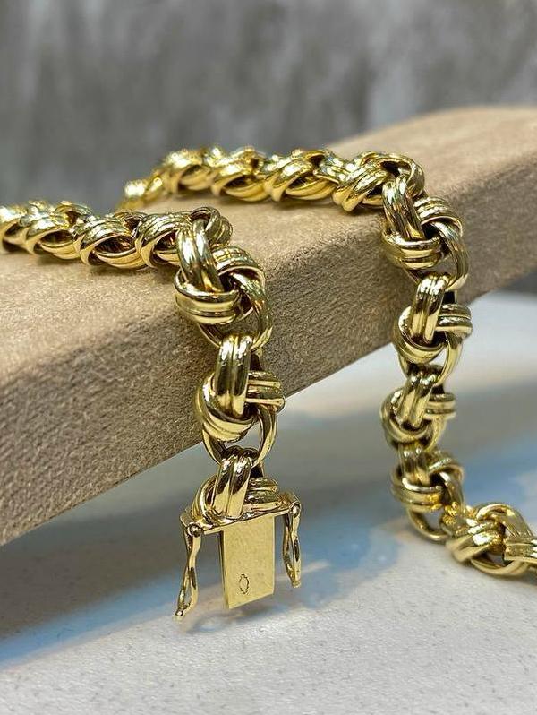 14k Gouden Massieve Jasseron Armband, Ophalen of Verzenden, Nieuw, Goud
