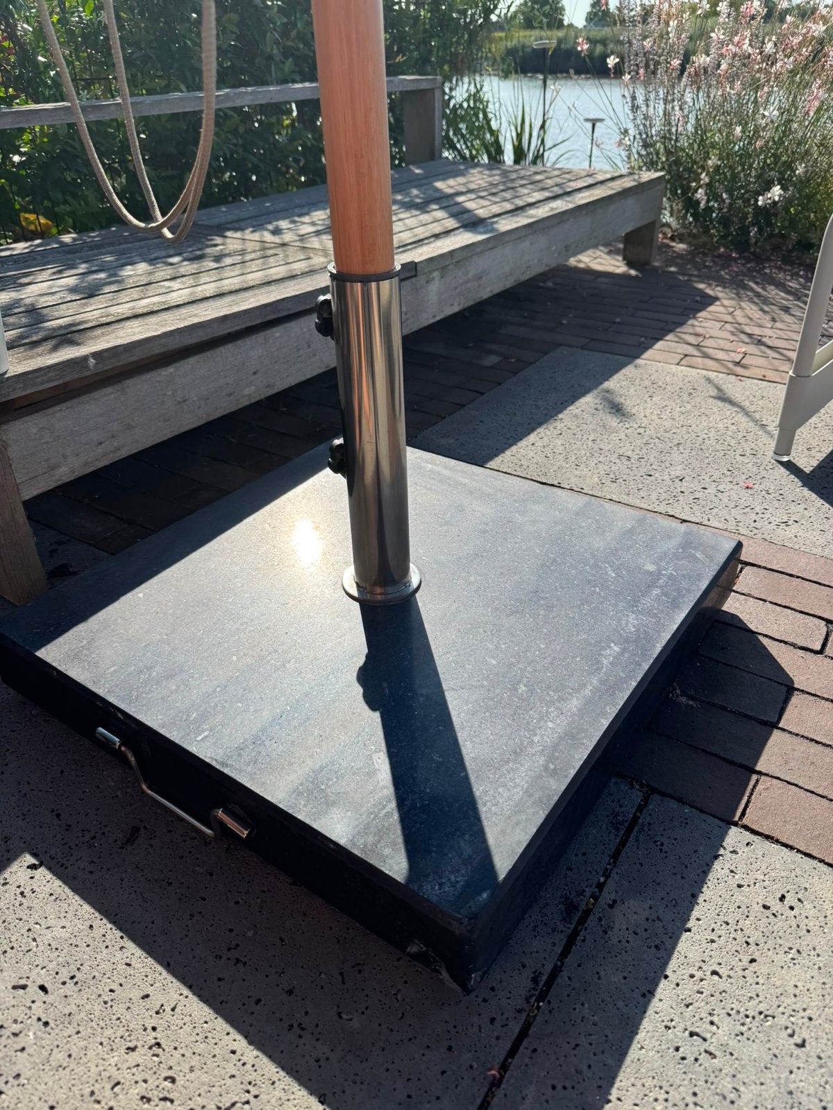 Kees Smit Shadowline Caracas parasolvoet 60kg met wielen, Tuin en Terras, Parasols, Ophalen, Zo goed als nieuw, Parasolvoet